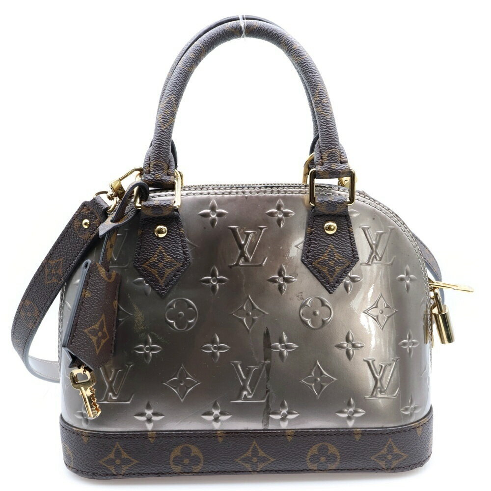 LOUIS VUITTON Alma Vernis Metallic Gray Handbag Shoulder Bag